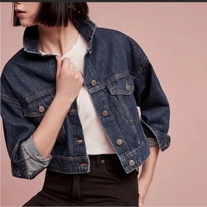 HP Anthropologie Pilcro & the letterpress Cropped Trucker Jean Jacket M